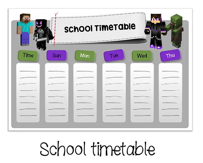 ""Minecraft" School labels packs