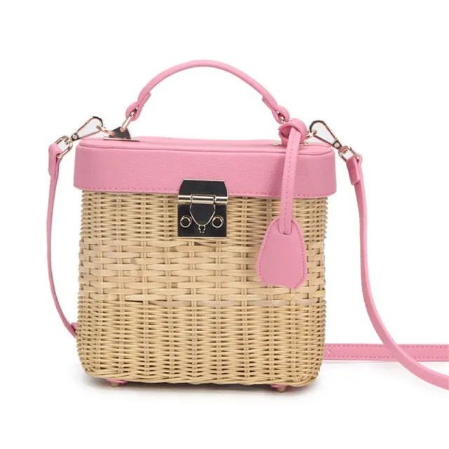 Rattan Straw Crossbody Bag