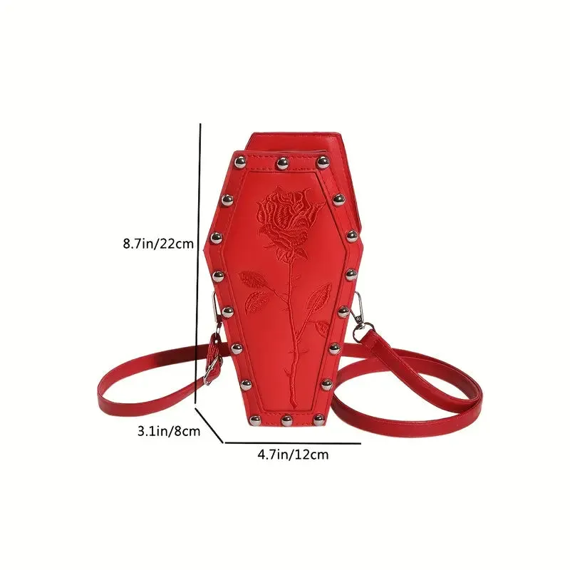 Red Rose Coffin crossbody bag