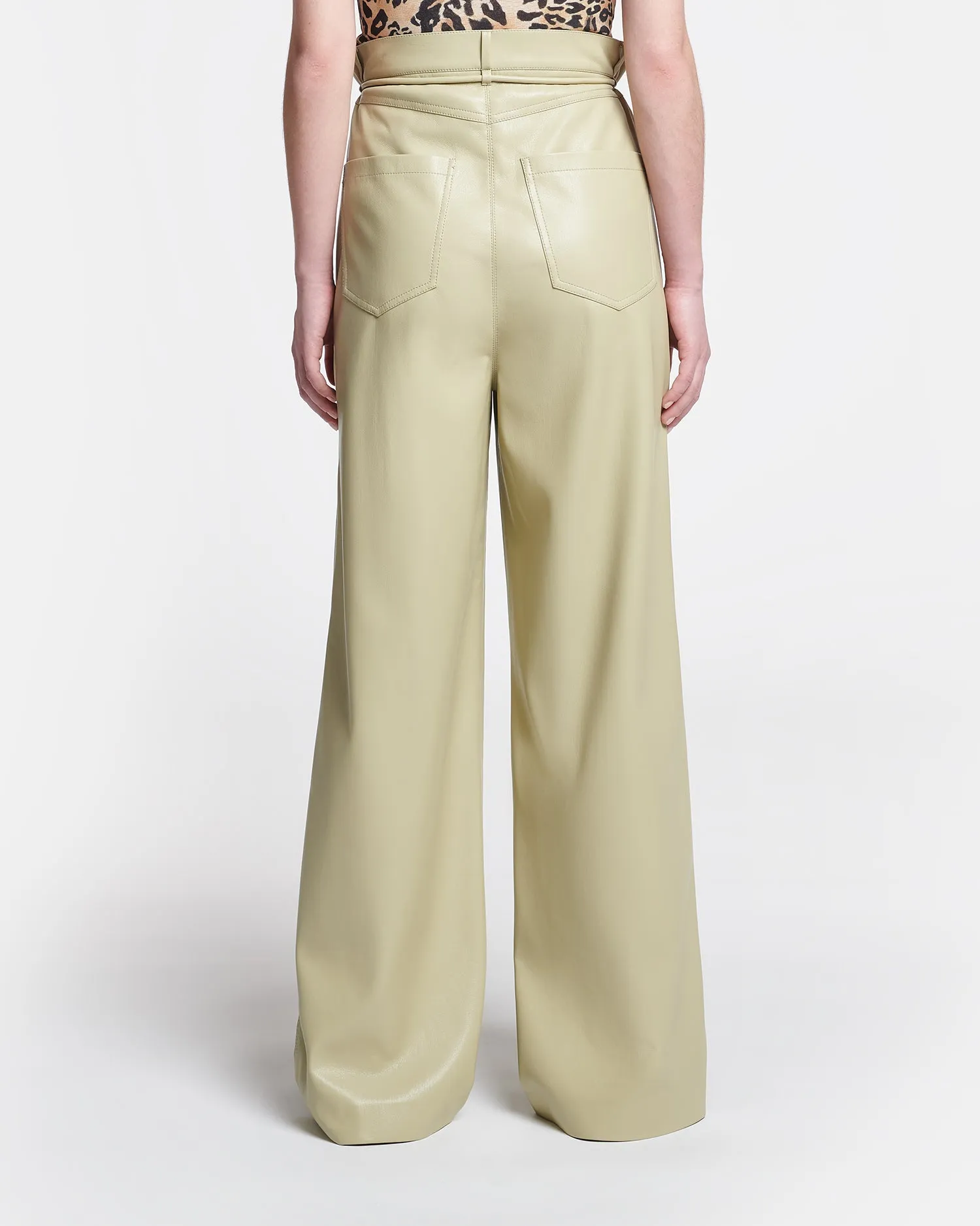 Sato - Belted Okobor™ Pants - Pale Olive