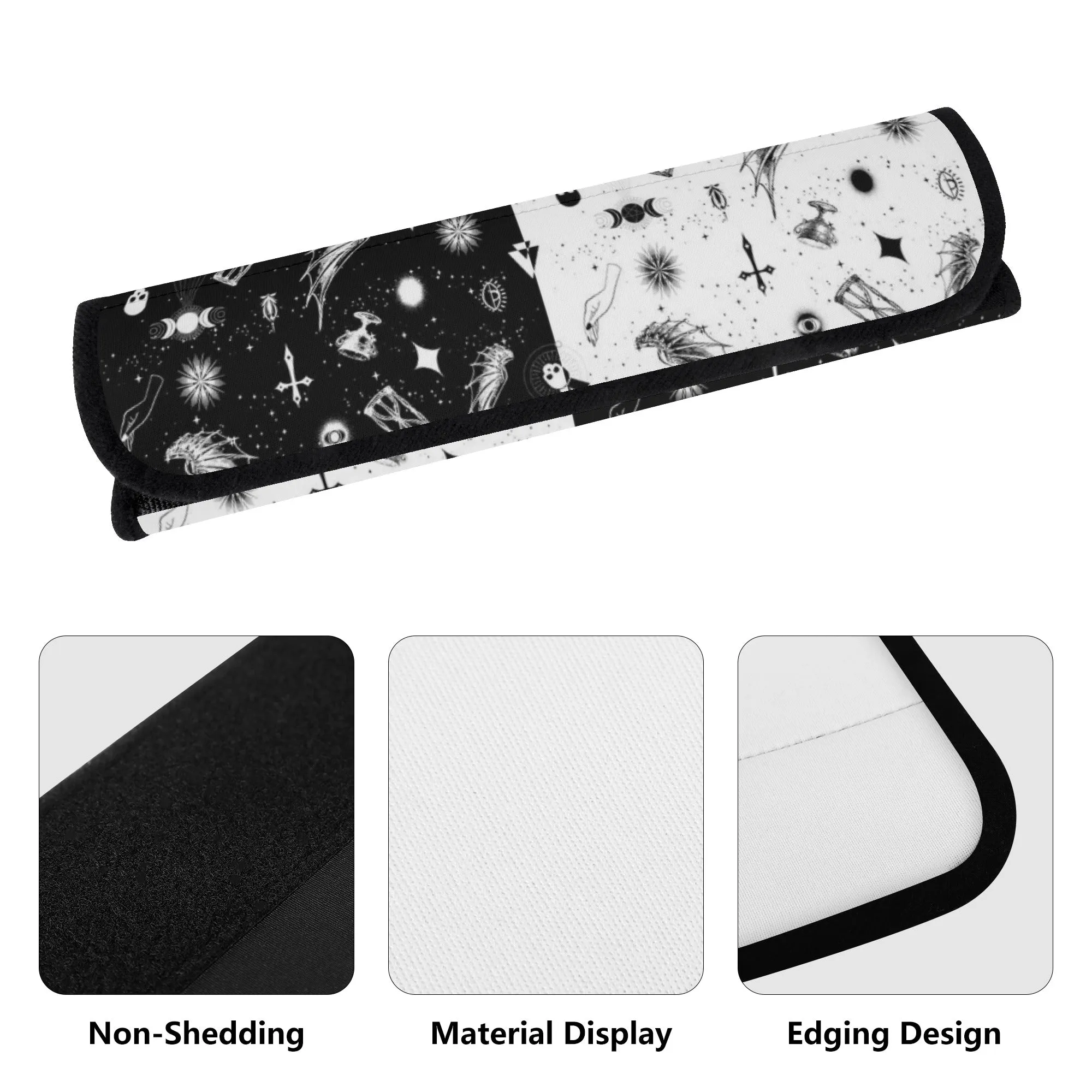 Seat Belt Cover for Cars | Vehicle Seatbelt Protector | Shoulder Pad/Cushion | Safety Belt Wrap | Monochrome Checkered