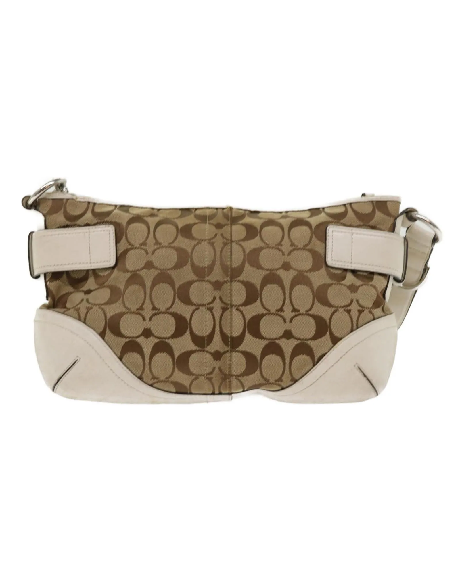 Signature Canvas Leather Shoulder Bag - Beige