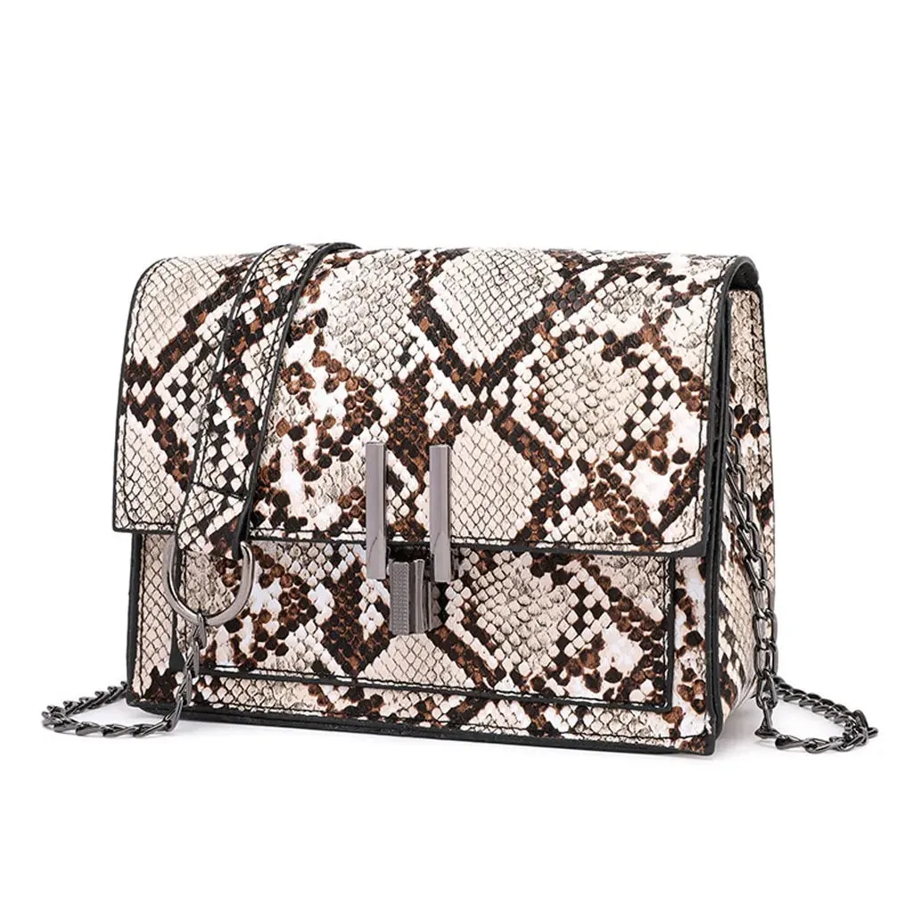 Snake Print Shoulder Bag