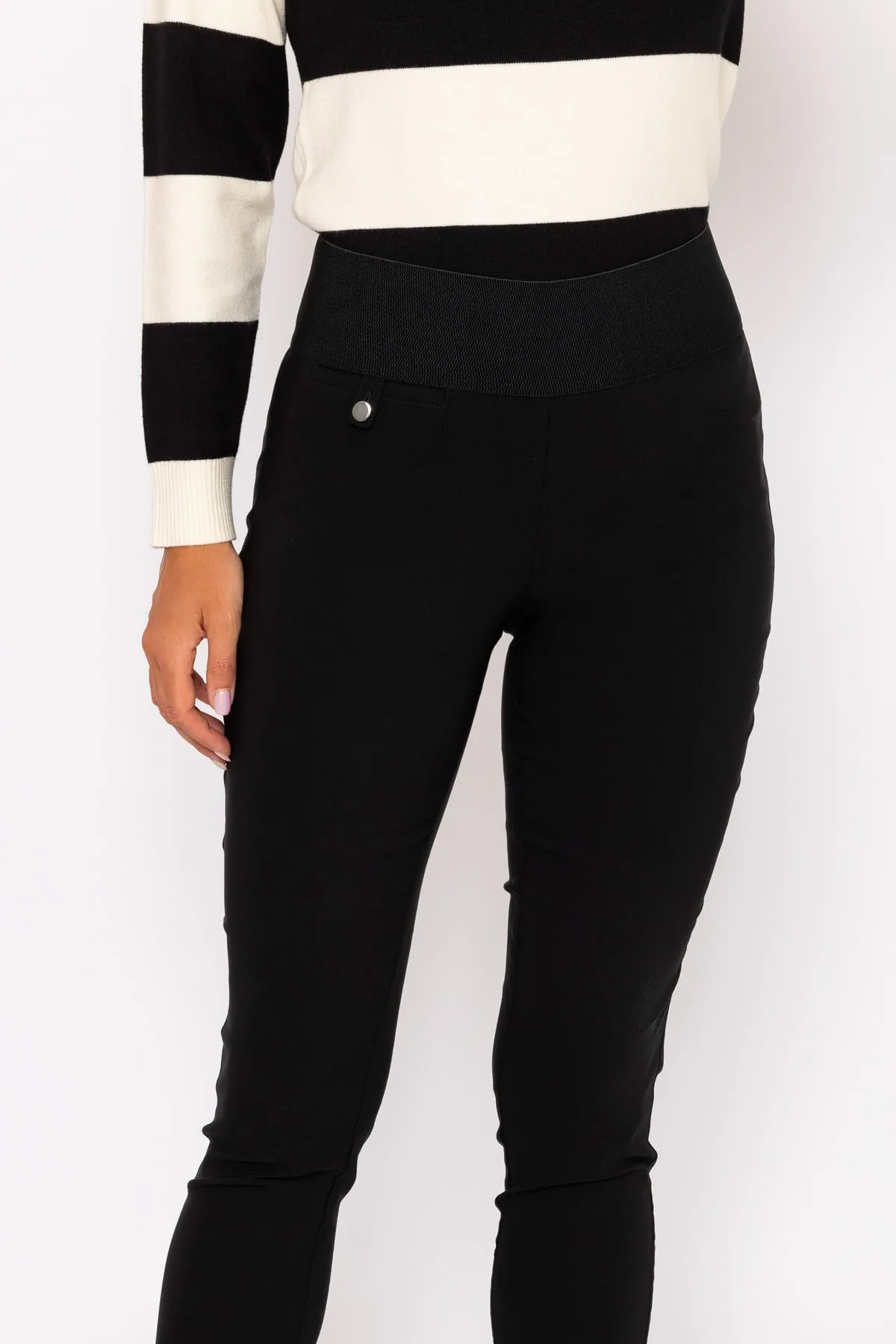 Straight Leg Bengaline Pant in Black