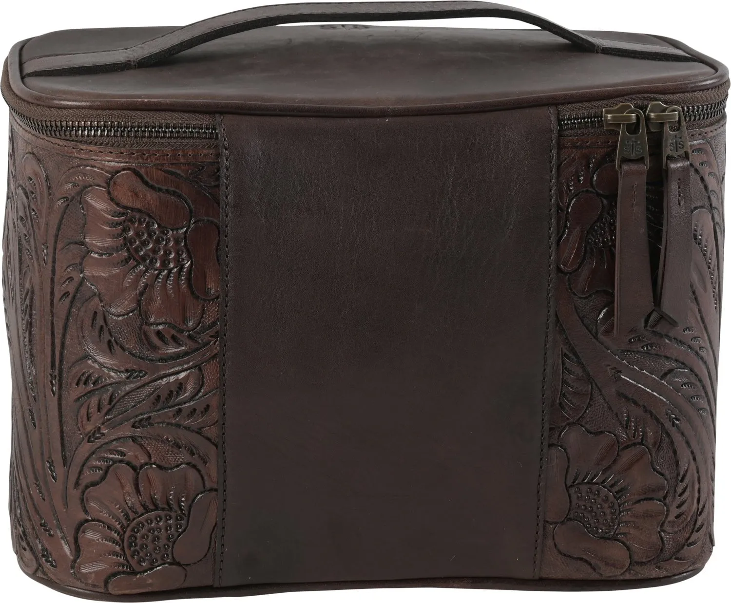 STS Ranchwear Womens Westward Train Case Chocolate Leather Travel Bag