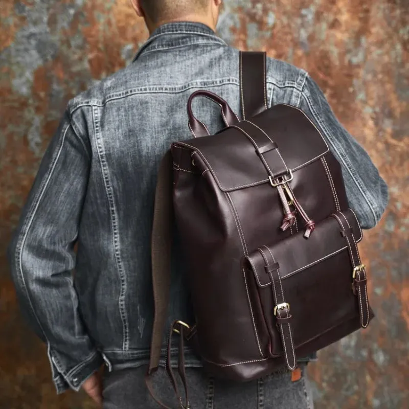 Stylish & Durable Premium Men's Genuine Leather Backpack