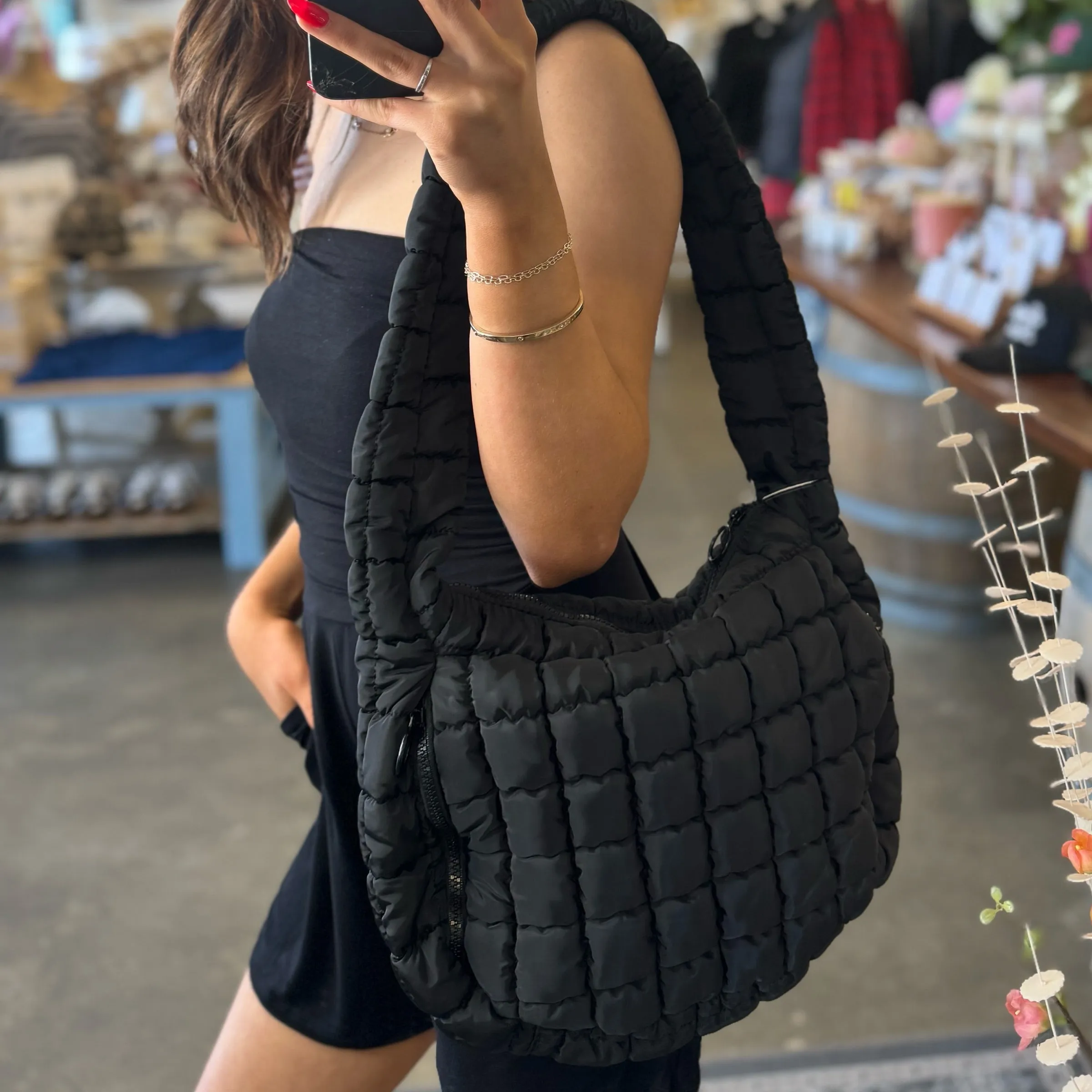 Stylish Bubble Shoulder Bag Black