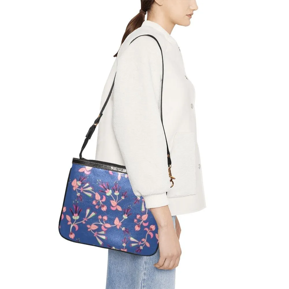 Swift Floral Peach Blue Small Shoulder Bag