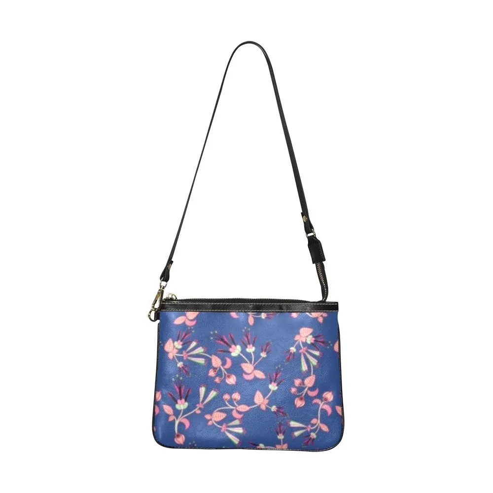 Swift Floral Peach Blue Small Shoulder Bag