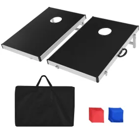 Tangkula Cornhole Set, Cornhole Outdoor Game with Foldable Design & Side Handle