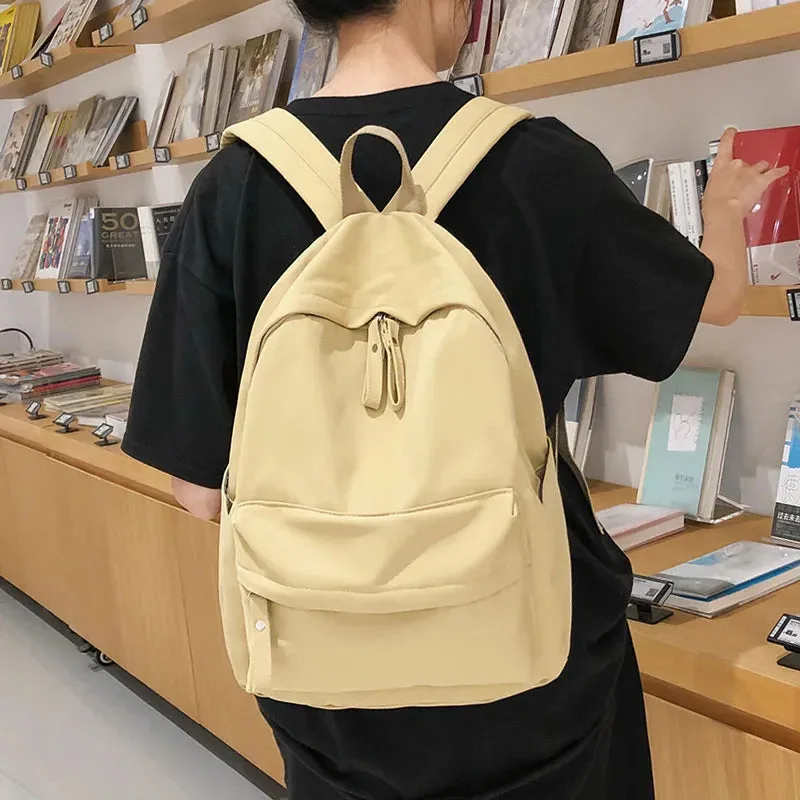 TAVIMART  -  Fashion Women Backpack Female School Blue Bag For Teenager Girls Anti Theft Laptop Shoulder Bags Solid Color Travel Backpack