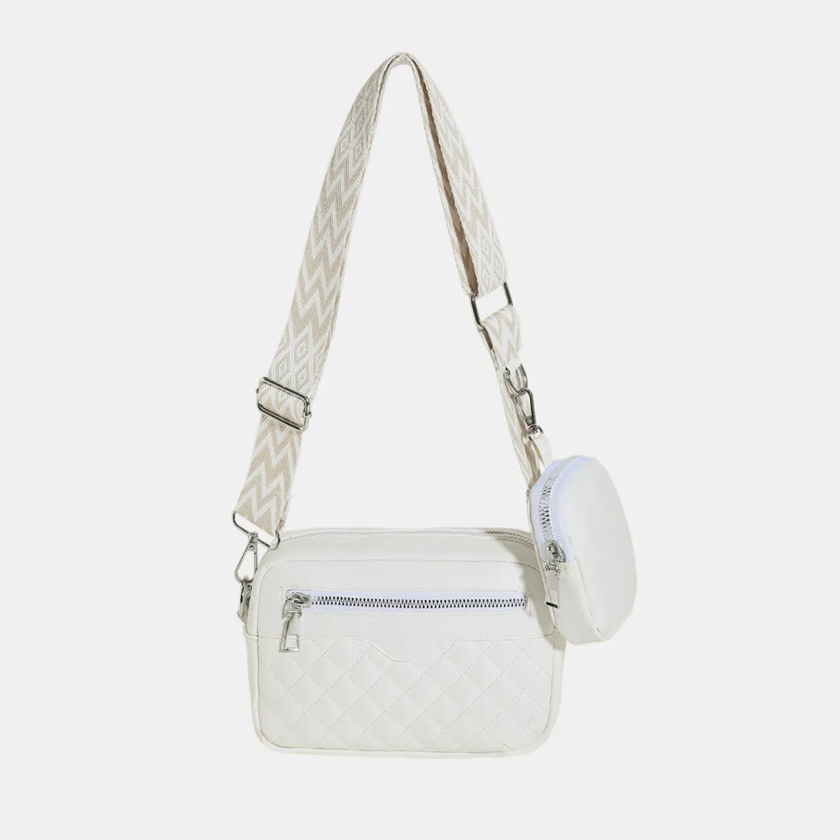 TEEK - Stitching Zipped Combo Shoulder Bag