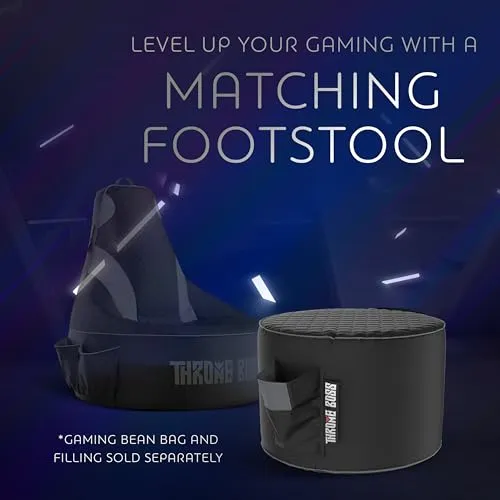 Throne Boss Gaming Footstool Matching Bean Bag Chair Gamer Footrest Drink Holder