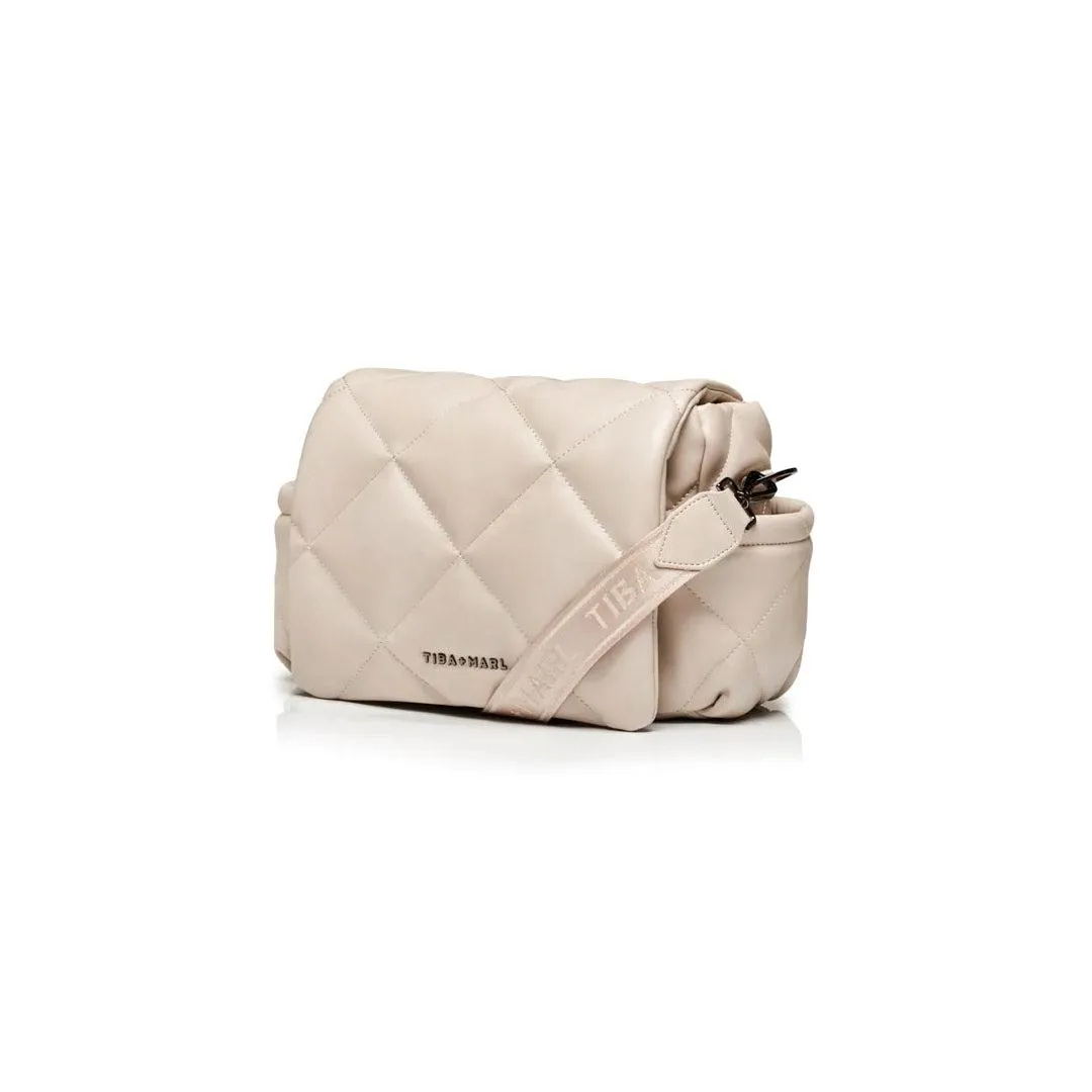 Tiba   Marl Nova Eco Compact Quilted Changing Bag - Oyster