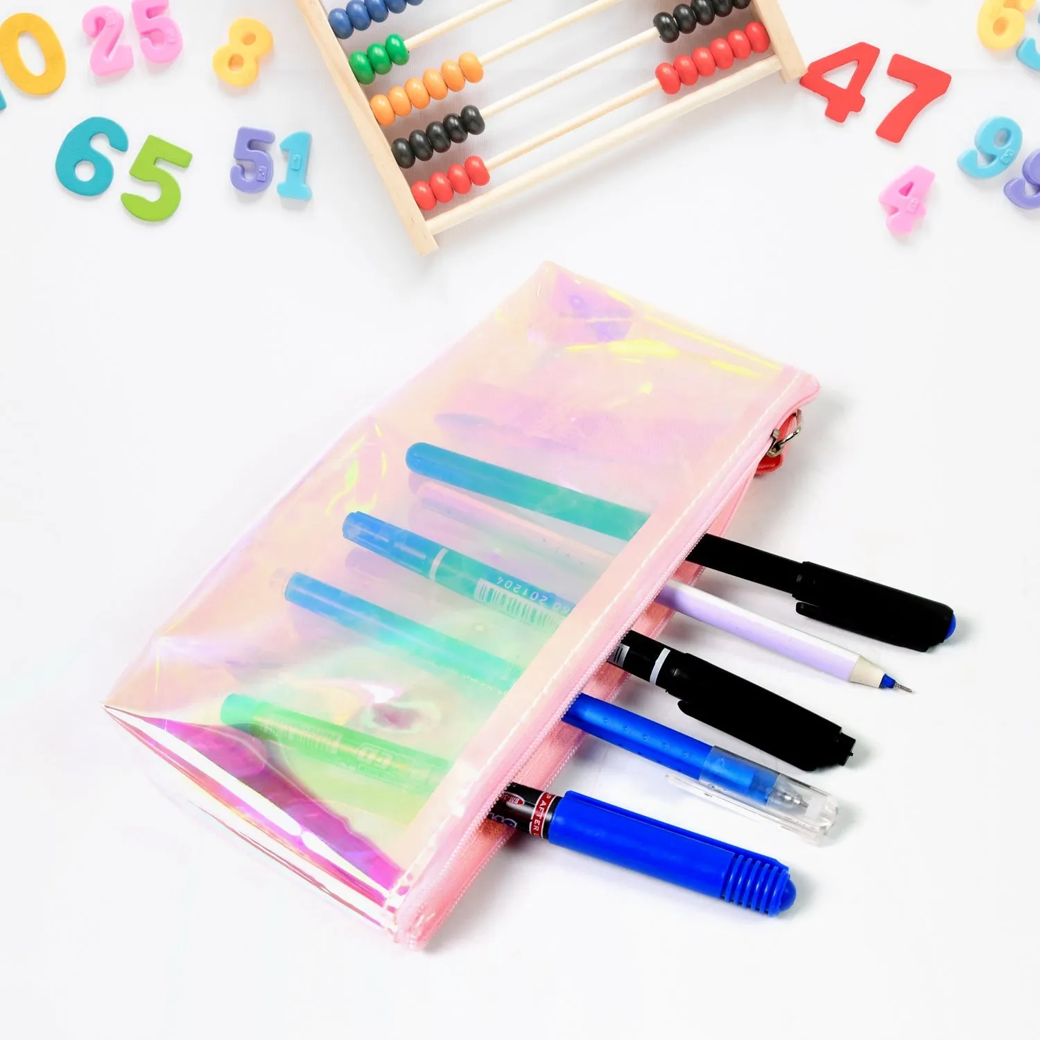 Transparent Pencil Pouch / Case PVC Waterproof Pen Bag With Carry trap (1 Pc)