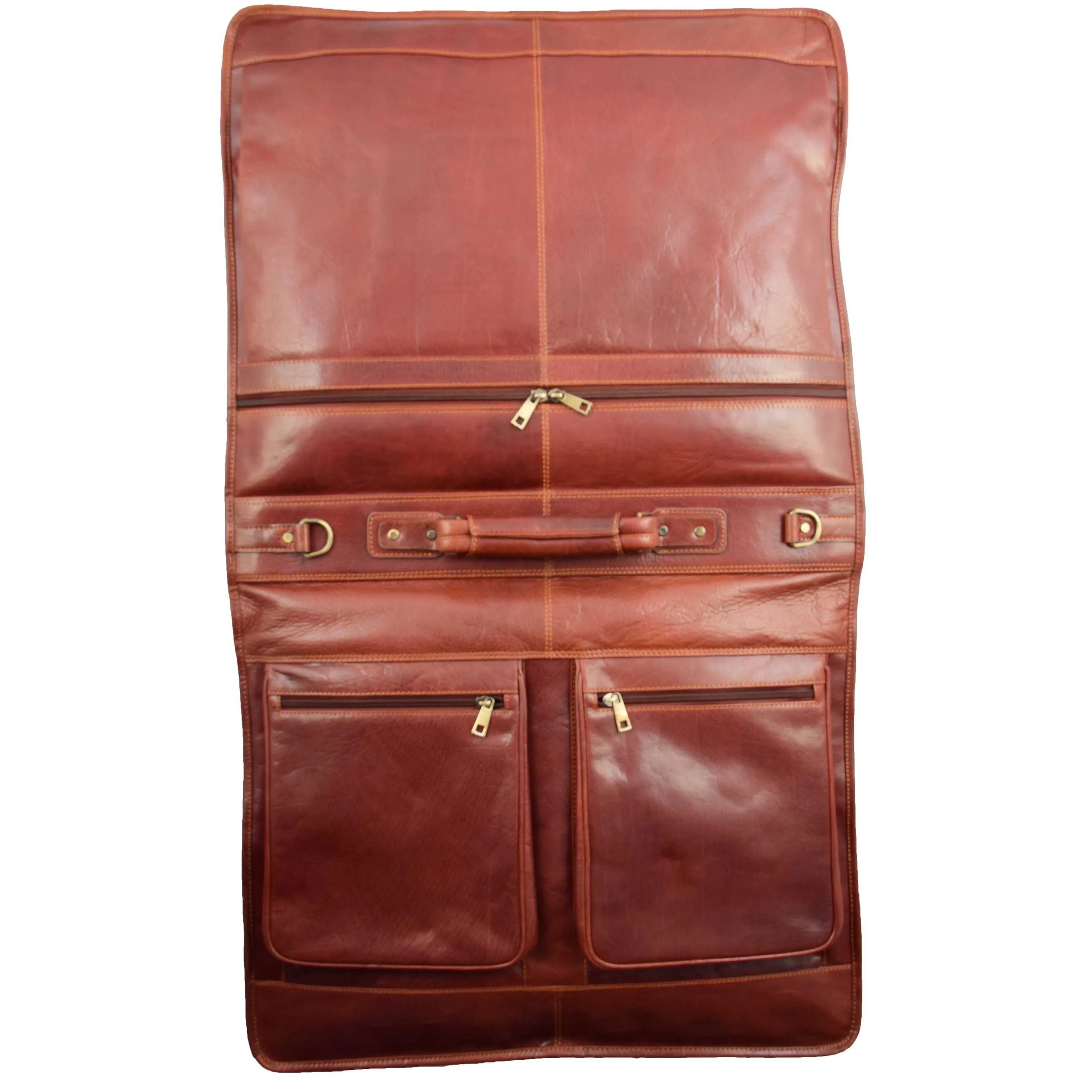 Travel Weekend Leather Suit Carrier Canico Chestnut