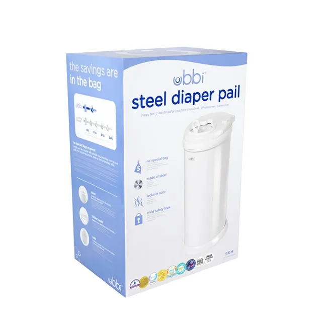 ubbi eco-friendly stainless diaper pail - grey