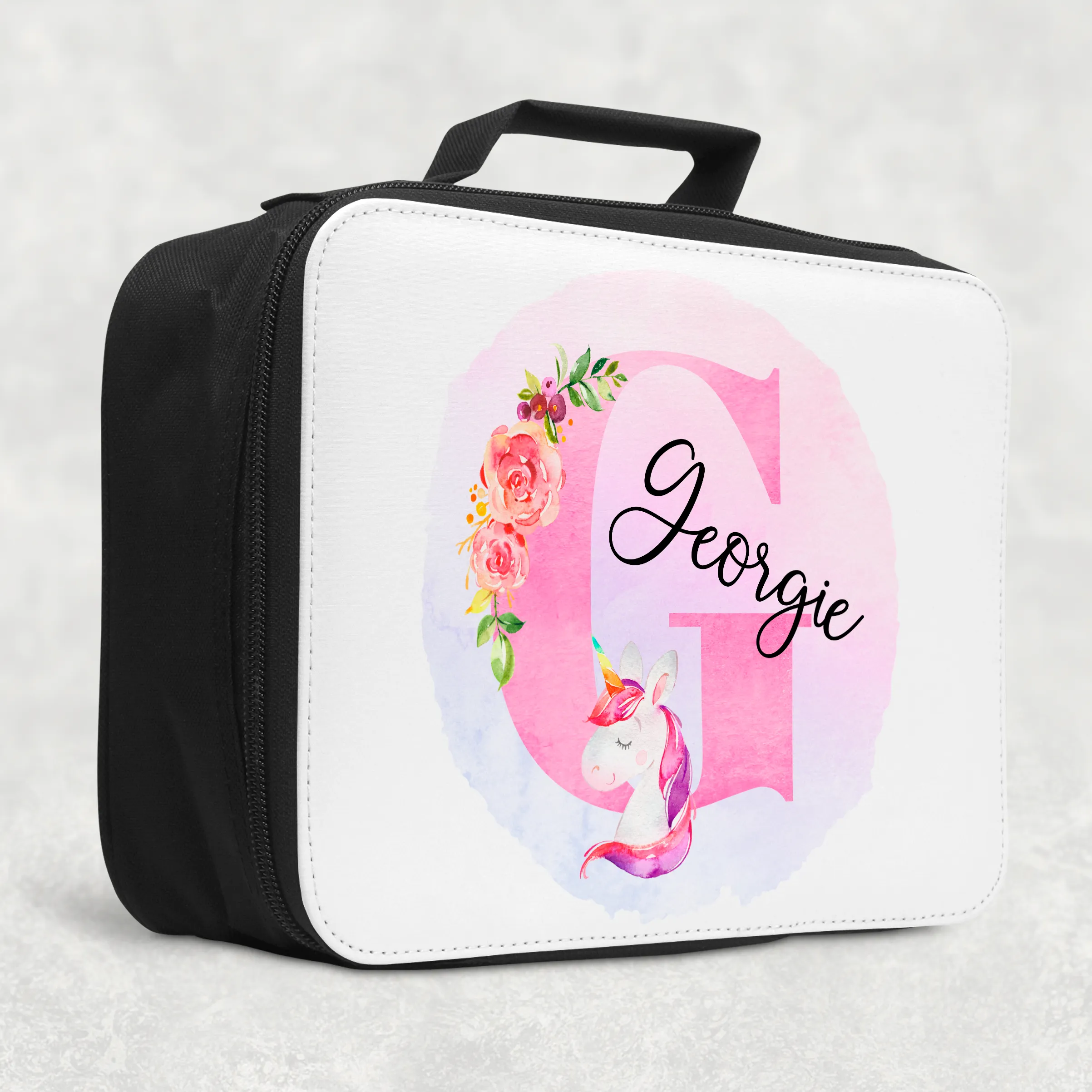 Unicorn Alphabet Insulated Lunch Bag