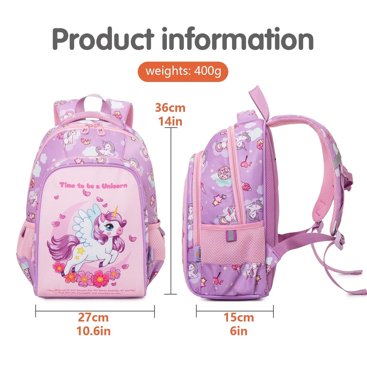 Unicorn School Backpack For Kids