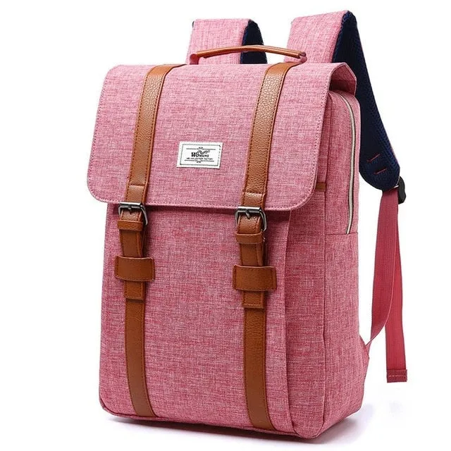 Unisex Laptop Canvas Backpack School Bag Large Capacity