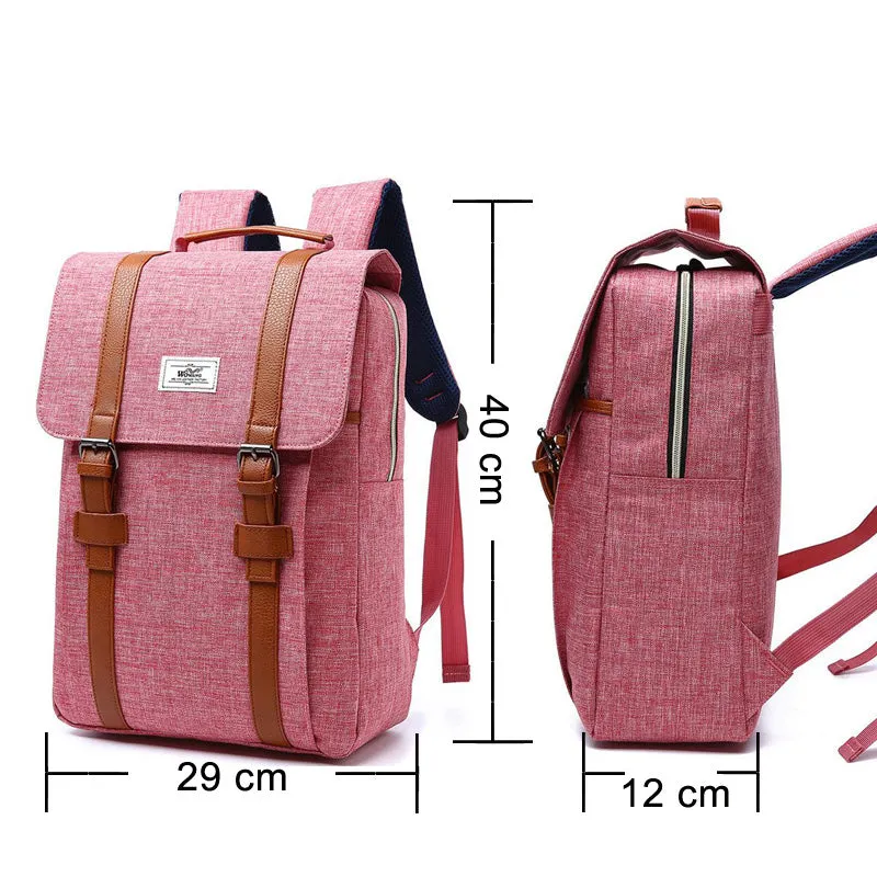 Unisex Laptop Canvas Backpack School Bag Large Capacity