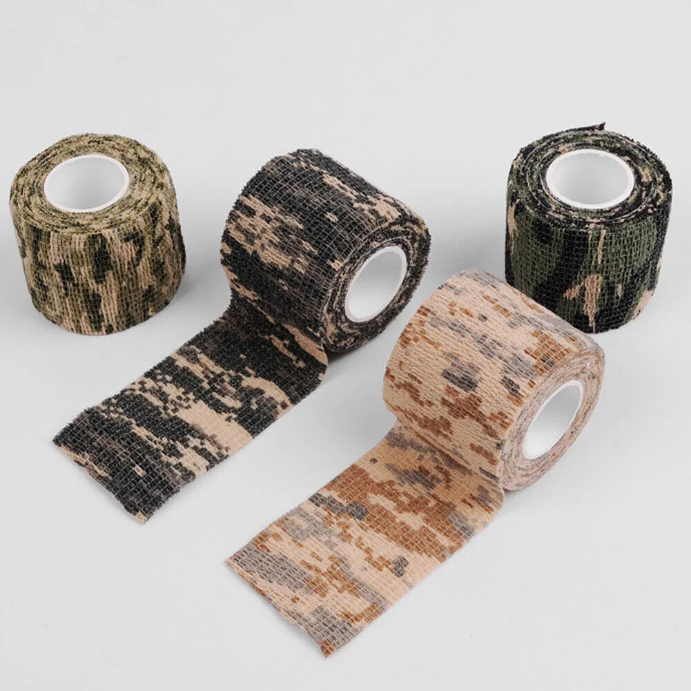 US 6-12 Pack Tactical Self-Adhesive Camouflage Tape For Outdoor Hunting Backpack