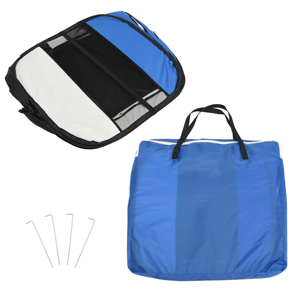 vidaXL Foldable Dog Playpen with Carrying Bag Blue 90x90x58 cm