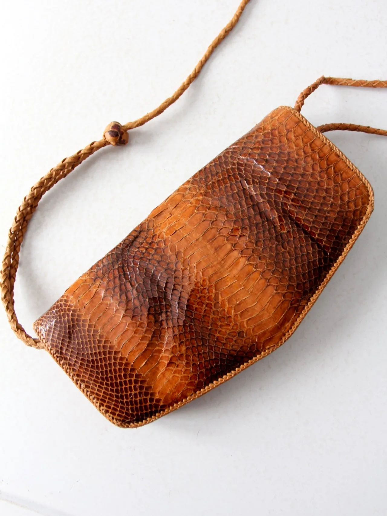 vintage 70s snakeskin shoulder bag