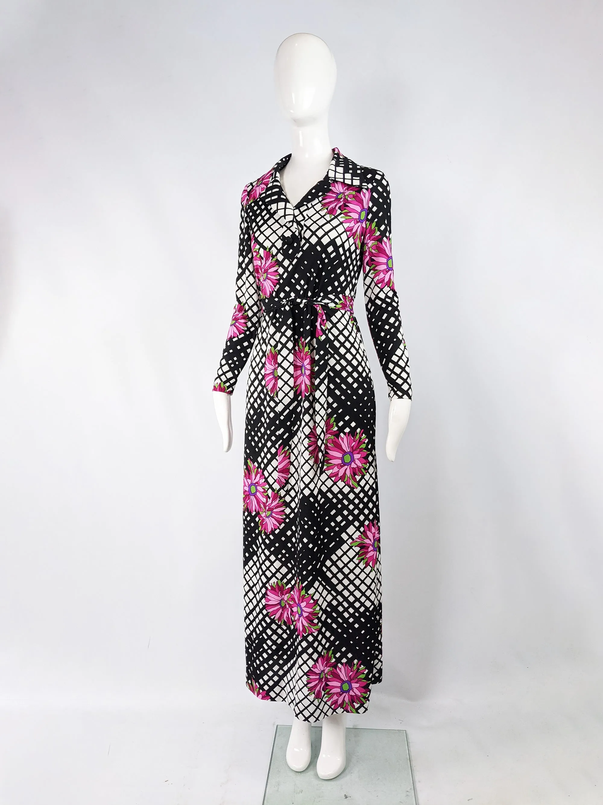 Vintage Psychedelic Patterned Maxi Dress, 1970s