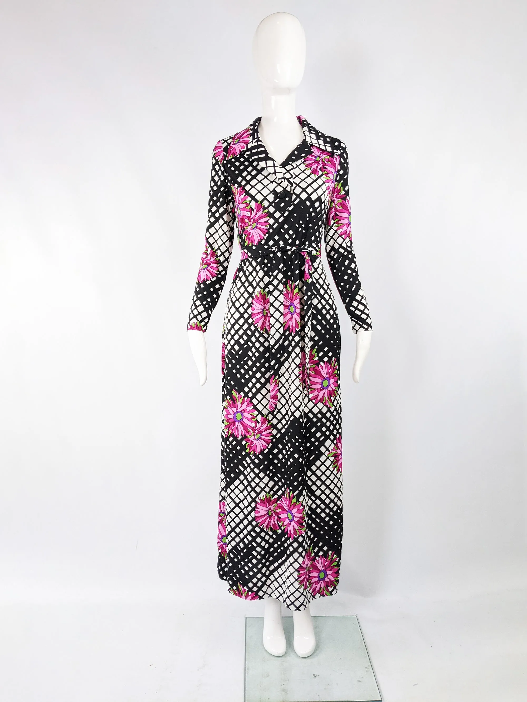 Vintage Psychedelic Patterned Maxi Dress, 1970s