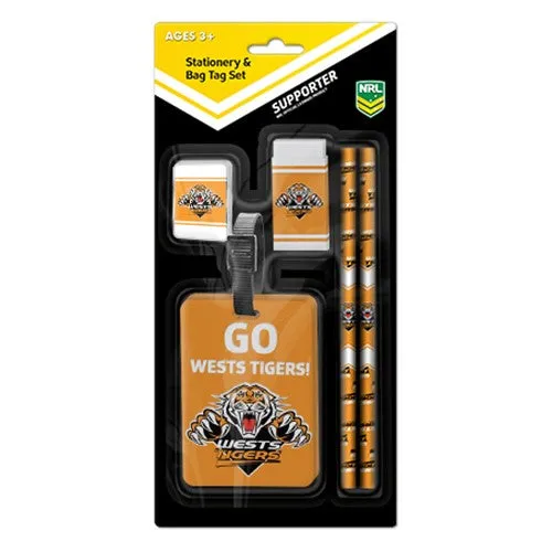 Wests Tigers Stationery Set & Bag Tag