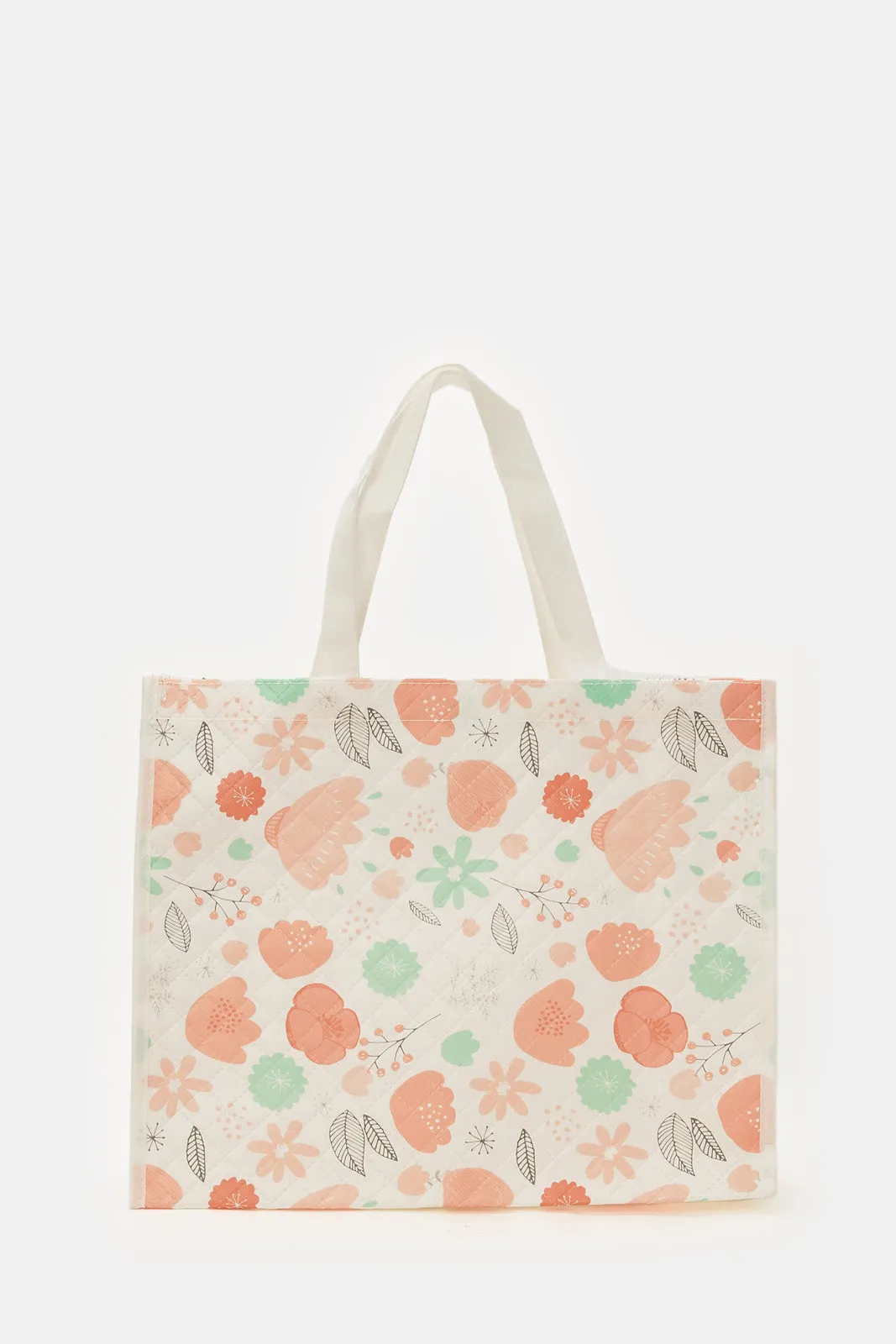 White Printed Shopping Bag