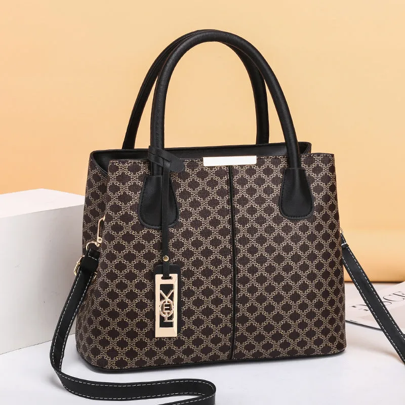 Women new fashion printed handbag Korean style middle-aged mother bag single shoulder crossbody bag