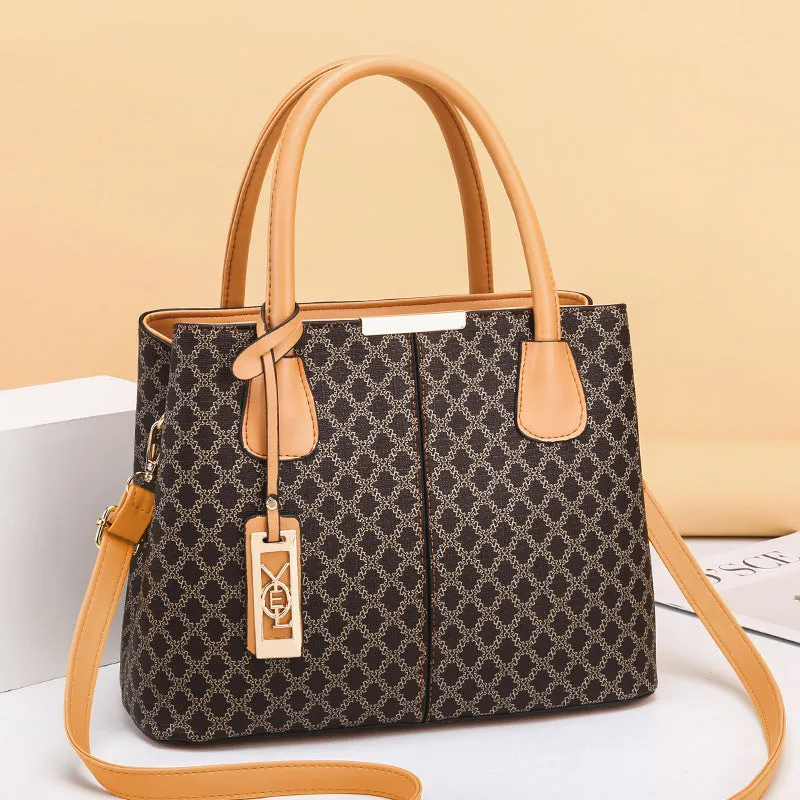 Women new fashion printed handbag Korean style middle-aged mother bag single shoulder crossbody bag