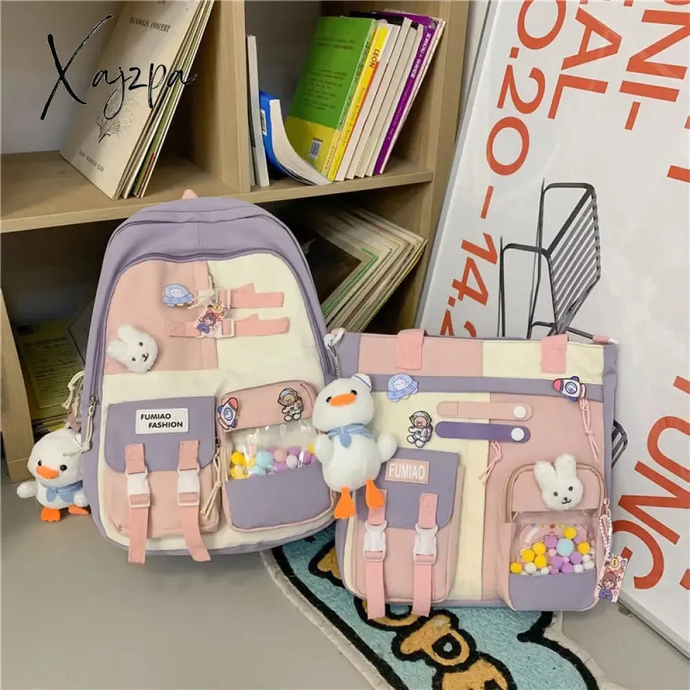 Xajzpa - Fashion Girls Waterproof Bookbag Women Laptop Mochila Student Kawaii Shoulder Bag Backpack Teens Schoolbag Cute Travel Rucksack