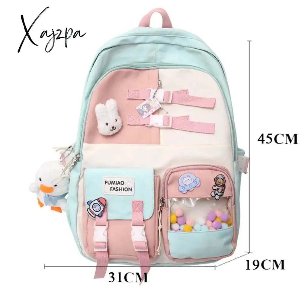 Xajzpa - Fashion Girls Waterproof Bookbag Women Laptop Mochila Student Kawaii Shoulder Bag Backpack Teens Schoolbag Cute Travel Rucksack